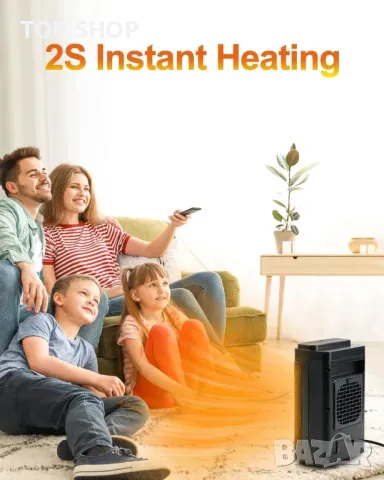 Електрически нагревател UZIMOO - 1500 W с дистанционно, 70° осцилация, 12H таймер, 3 режима, снимка 2 - Отоплителни печки - 49965480