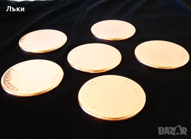 Медна чиния,подложка за чаша,чиста червена мед. , снимка 3 - Антикварни и старинни предмети - 28752649