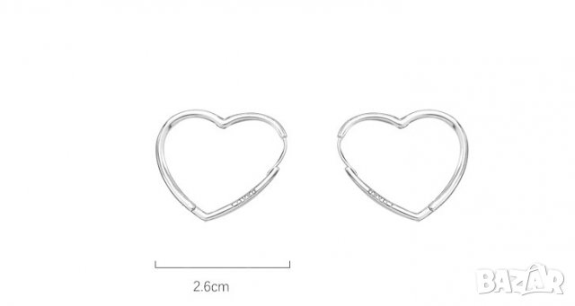 Тотална разпродажба - 50% Сребърни обици LOVED, снимка 6 - Обеци - 35082652