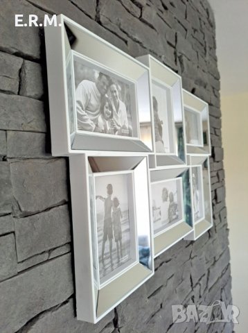 Огледална рамка за снимки за колаж в бяло и черно 6 бр. Снимки , снимка 7 - Декорация за дома - 40173024