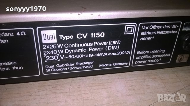 dual type cv-1150 amplifier-made in germany-внос швеицария, снимка 16 - Ресийвъри, усилватели, смесителни пултове - 26354216