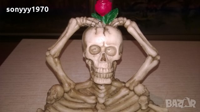 черепи-Декоративен пепелник-14х12х12см, снимка 10 - Колекции - 26905679