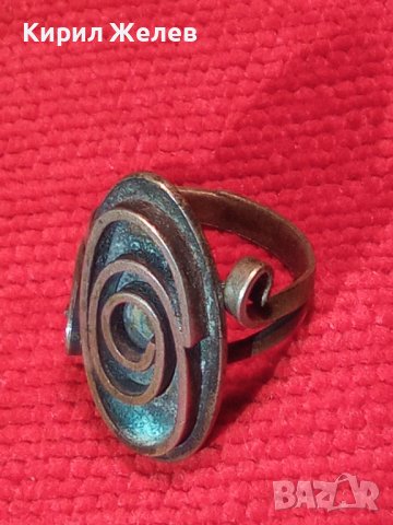 СТАРИНЕН ПОСРЕБРЕН Арт НУВО ПРЪСТЕН от ПАТИНИРАН с ОКСИДАЦИЯ МЕЛХИОР - МАЙСТОРСКА РЪЧНА РАБОТА 40608