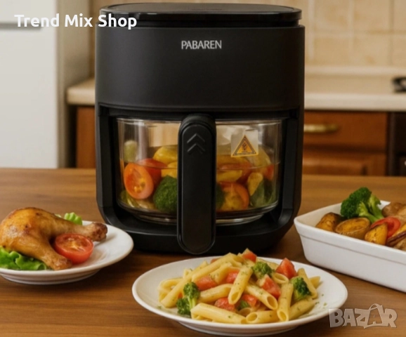 PABAREN 4.5L 1500W Дигитален екран модел от 2025 360 градуса видимост на храната