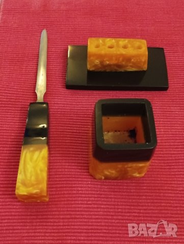 Комплект за бюро от каталин, СССР. , снимка 12 - Антикварни и старинни предмети - 43968996