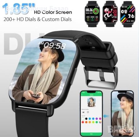 Нов Зелен Смарт часовник с 112 спортни режима и обаждания Водоустойчив, снимка 5 - Смарт гривни - 43362082