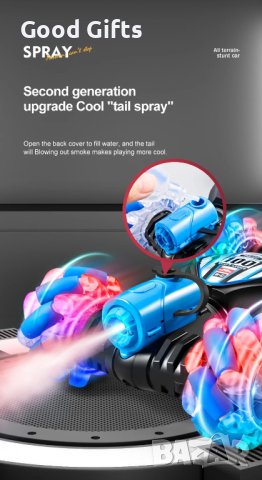 Ефектна RC кола със светлина и музика + спрей воден дим, снимка 9 - Коли, камиони, мотори, писти - 43101868