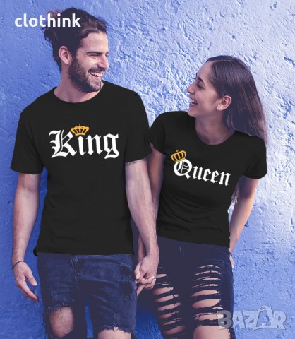 Tениски за влюбени - King Queen Orange, снимка 1 - Тениски - 27889329