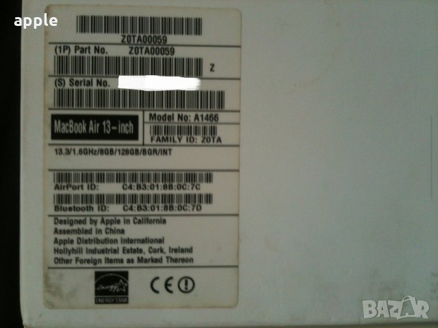 13" Core i5 MacBook Air А1466 (Early 2014/15)-на части, снимка 5 - Лаптопи за дома - 26206120