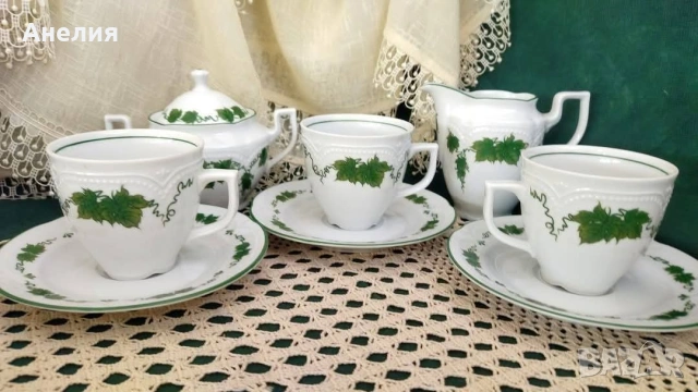 ГДР сетове с лозови листа , снимка 2 - Чаши - 53160814