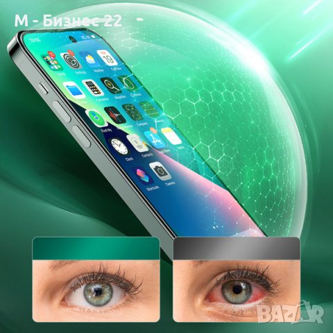 Стъклен протектор за мобилен телефон, елиминиране на синята светлина за  Iphone 14, снимка 4 - Фолия, протектори - 39264053