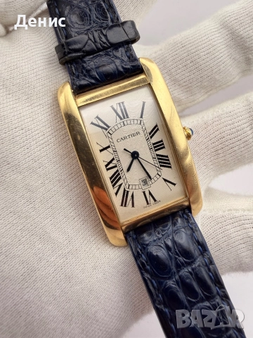 Cartier Tank Américaine Automatic – 18K масивно злато, автоматик, ref. 1740, снимка 2 - Мъжки - 52878446