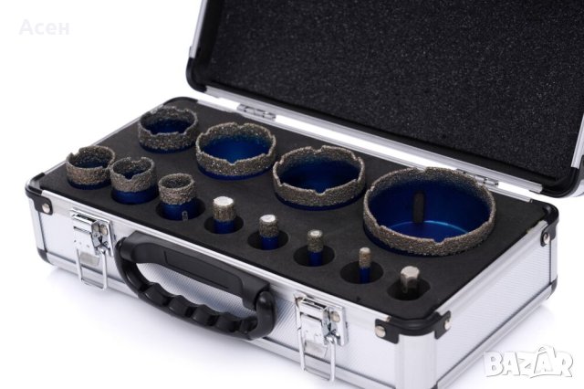 диамантени свредла за керамика, камък, гранитогрес, плочки 6, 8, 10, 12, 20, 25, 28, 35, 45, 50, 68м, снимка 2 - Куфари с инструменти - 43088260