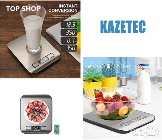 Цифрова кухненска везна,неръждаема стомана, LCD дисплей, 5кг, снимка 2 - Други - 48477021