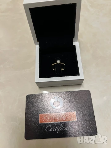 Годежен пръстен с Диамант и Бяло злато 18k, снимка 6 - Пръстени - 51199219