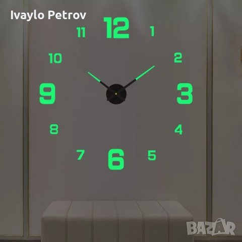 Луминисцентен стенен часовник римски/арабски цифри, снимка 2 - Стенни часовници - 38081235