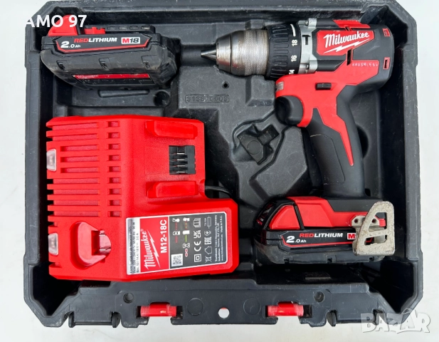 Milwaukee M18 CBLPD - Безчетков ударен винтоверт 2x18V 2.0Ah, снимка 2 - Винтоверти - 52979611