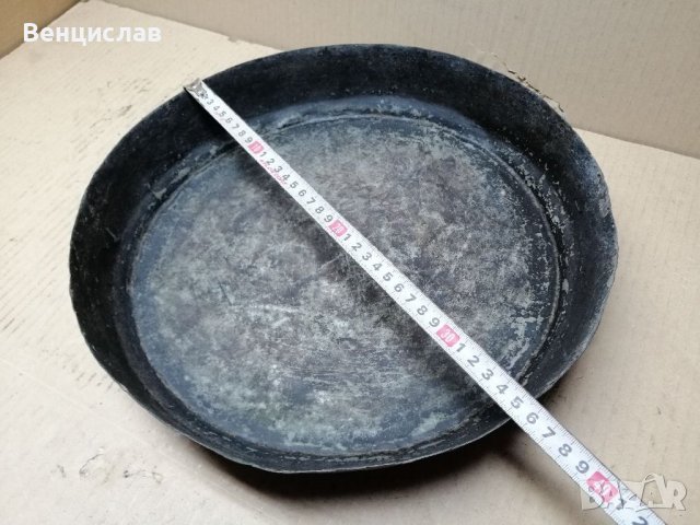 Стара Кована Медна Тава За Баница. , снимка 7 - Антикварни и старинни предмети - 37013389