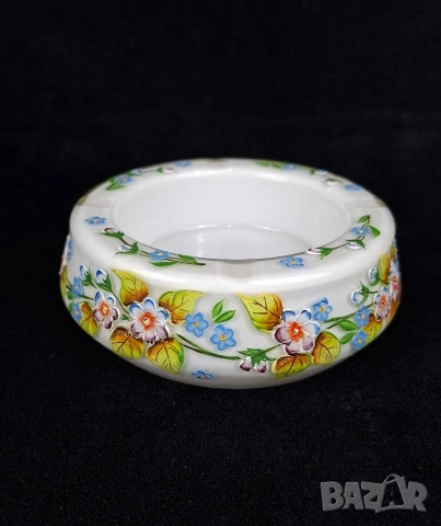 Комплект 2 бр. стъклени пепелници с ръчно рисувана декорация, снимка 6 - Други - 50868487