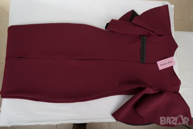 Елегантна рокля в цвят бургунд марка Rosetta Alda - L, снимка 5 - Рокли - 29031439