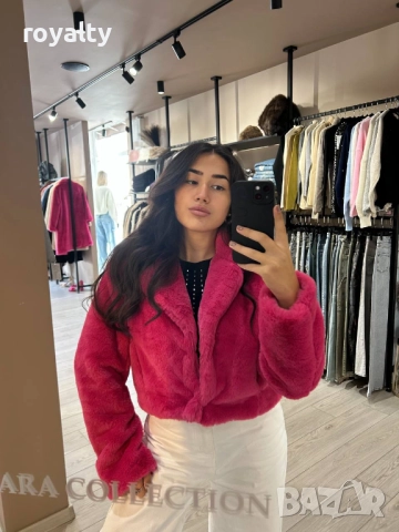 Късо Цикламено Дамско Палто , снимка 3 - Палта, манта - 52885288