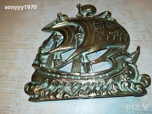 КОРАБ-МЕД МЕСИНГ-MADE IN ENGLAND 2405221441, снимка 6 - Антикварни и старинни предмети - 36861351