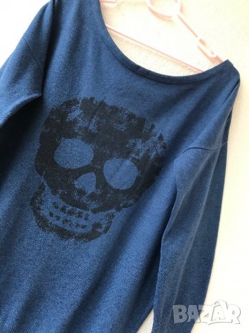 Пуловер с череп - L, снимка 5 - Блузи с дълъг ръкав и пуловери - 27665295