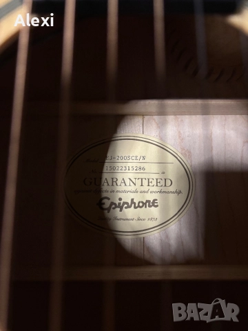 Epiphone EJ-200CE Super Jumbo 2015 Natural, снимка 2 - Китари - 52650315