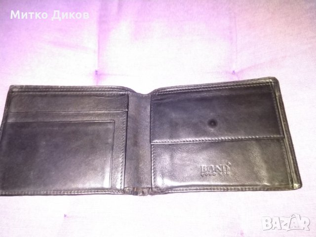 Портфейл Бонд №8 естествена кожа 120х95мм, снимка 5 - Портфейли, портмонета - 27696107