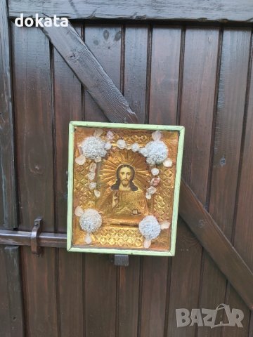 Стара селска икона, снимка 4 - Антикварни и старинни предмети - 40391099