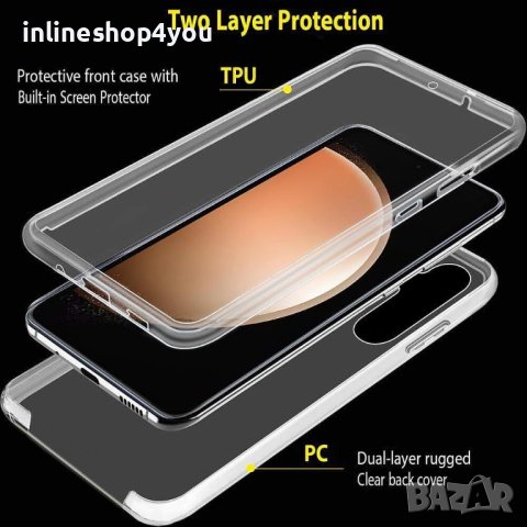 Прозрачен 360° Градуса Кейс за Samsung Galaxy S23 FE, снимка 5 - Калъфи, кейсове - 43780773