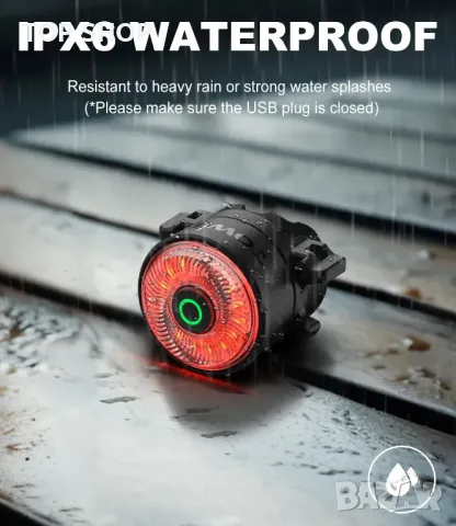 TOWILD TL03Pro задна светлина за велосипед със синхронизация, сензор за спирачка, USB-C, снимка 5 - Аксесоари за велосипеди - 49500203