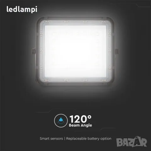 Соларен LED Прожектор 10W 800Lm IP68, снимка 3 - Соларни лампи - 48631971