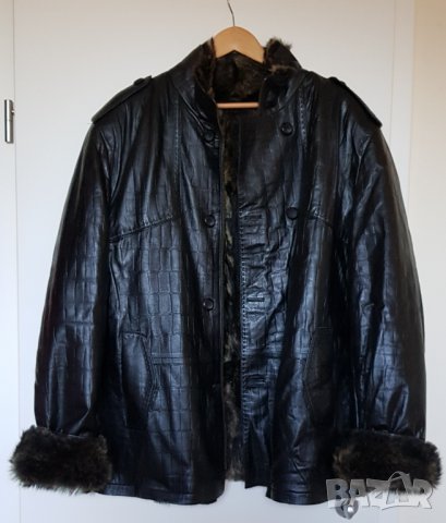 Мъжко палто от естествена кожа и косъм EU size 60 (X-Large ½), снимка 2 - Палта - 39435427