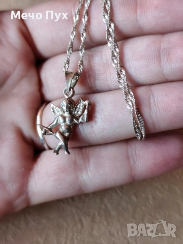 Сребърен синджир с висулка (358), снимка 4 - Колиета, медальони, синджири - 52501842