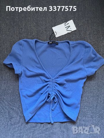 Zara crop top къса блуза, снимка 2 - Корсети, бюстиета, топове - 39908730