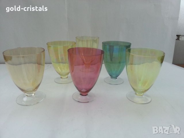 Ретро чаши цветно стъкло
