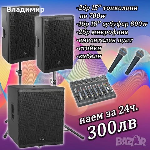 Озвучаване под наем, тонколони и техника , снимка 9 - Други - 50211875