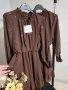 Рокля с блясък в шоколадово кафяво , снимка 2