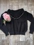 Кокетен елегантен  черен пуловер с перли , снимка 12