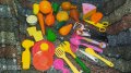 Лот Плодове, зеленчуци, прибори за ядене, снимка 1 - Игри и пъзели - 36460182