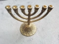 Еврейски бронзов свещник Менора, снимка 1