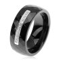 Черна керамична халка с цирконий, снимка 1 - Пръстени - 43249604