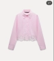 Zara дамска риза XL кроп топ, бродерия , снимка 3