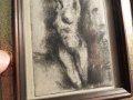 Голо женско тяло - Старинна графика, Жадуване, Страст,еротика, копнеж  18+ секс голо тяло, снимка 3