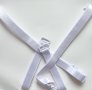Кръстосани бели презрамки за сутиен със сребриста халка 013#, снимка 2