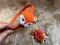 Комплект брошка и диадема с лисица в оранжево Ръчна Изработка Аксесоари , снимка 1