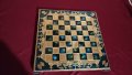 Дъска за шах месинг с цветно лаково покритие 20/20, снимка 1 - Антикварни и старинни предмети - 43356407