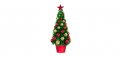 Коледна декоративна елха, Златни червени топки, 38см 