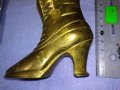 Старо ГОЛЯМО КОЛЕКЦИОНЕРСКО КРАСИВО ШАРМАНТНО БРОНЗОВО ДАМСКО БОТУШЧЕ - ВАЗА МАЙСТОРСКА РАБОТА 42754, снимка 5